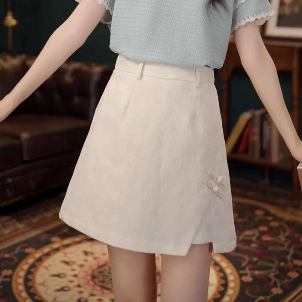 琦琦【挪威玛奇】温柔风短裙女夏季高腰A字显瘦裤裙YE0706495