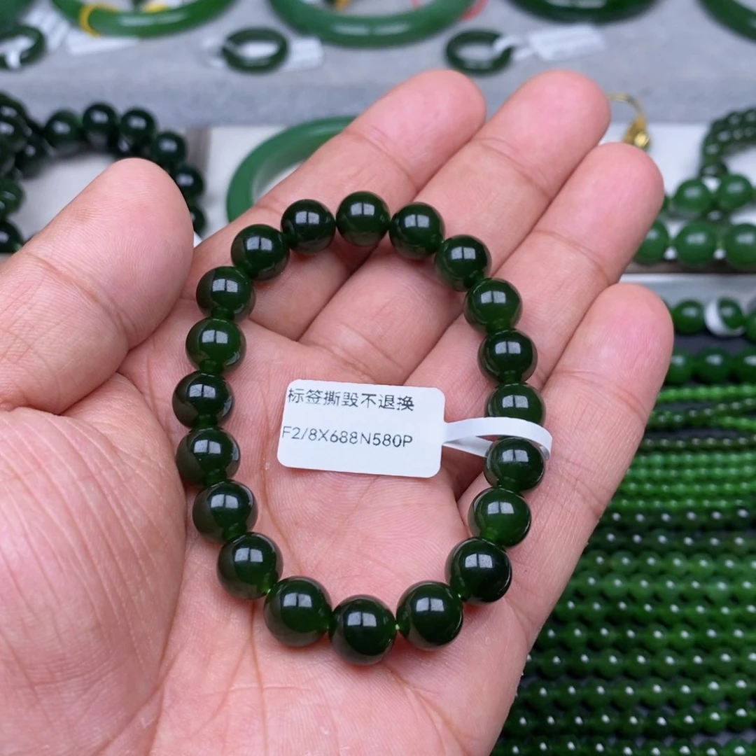 未镶嵌手串和田玉（碧玉）小**艺10mm