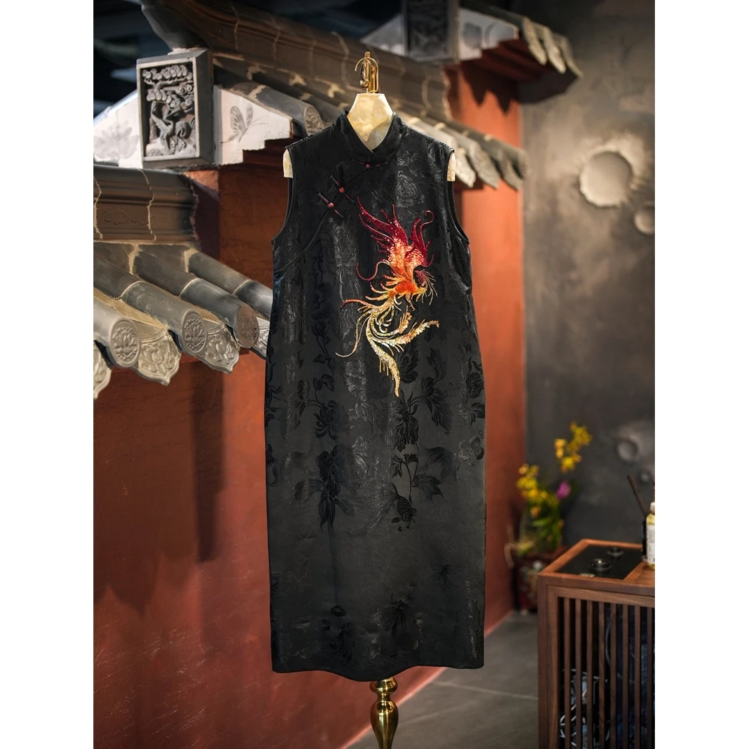 蓝大新中式桑蚕丝连衣裙5686