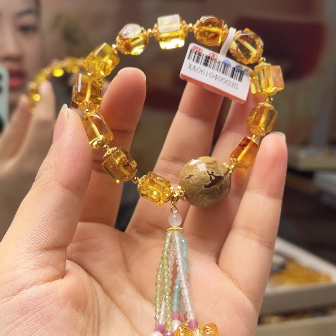 蜜蜡未镶嵌裸石手串