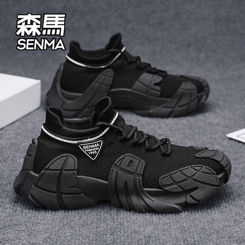 SENMA/森马男鞋夏季透气飞织网面网鞋休闲运动跑步轻便软底老爹鞋