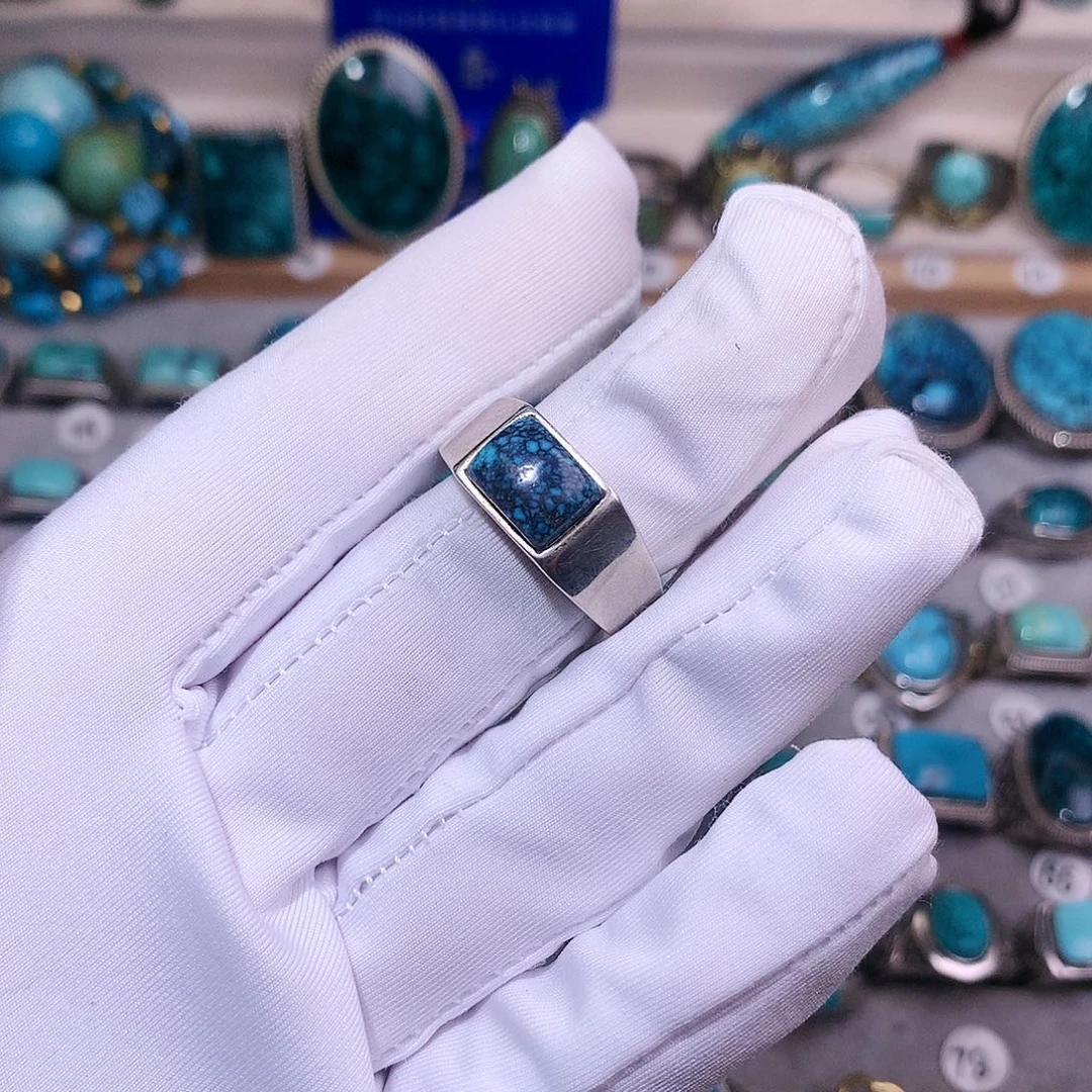 绿松石挂件银S925镶嵌