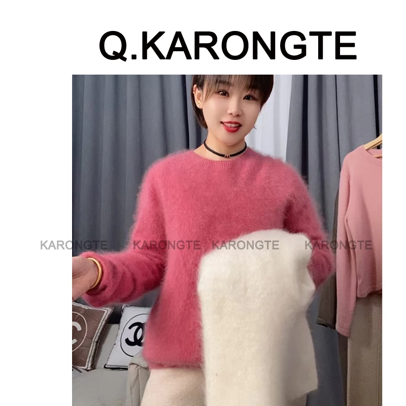 【镇店~高奢系列】康赛妮100%纯山羊绒无缝拉绒加厚保暖圆领针织衫