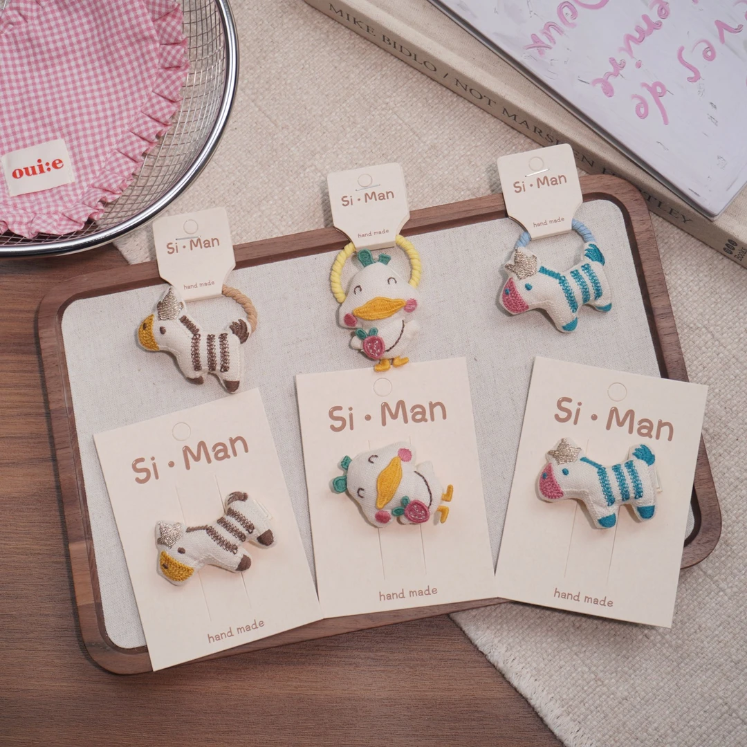 满9.9飞 可爱卡通玩偶儿童发夹高弹力不伤发女孩手工发饰