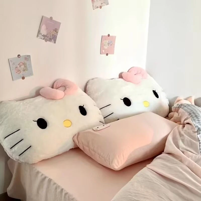 毛绒kt猫靠枕床头靠垫宿舍大靠背垫汽车抱枕可爱女生沙发