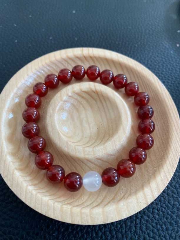 新粉福利天然满红玉髓手串卡10mm女款 235