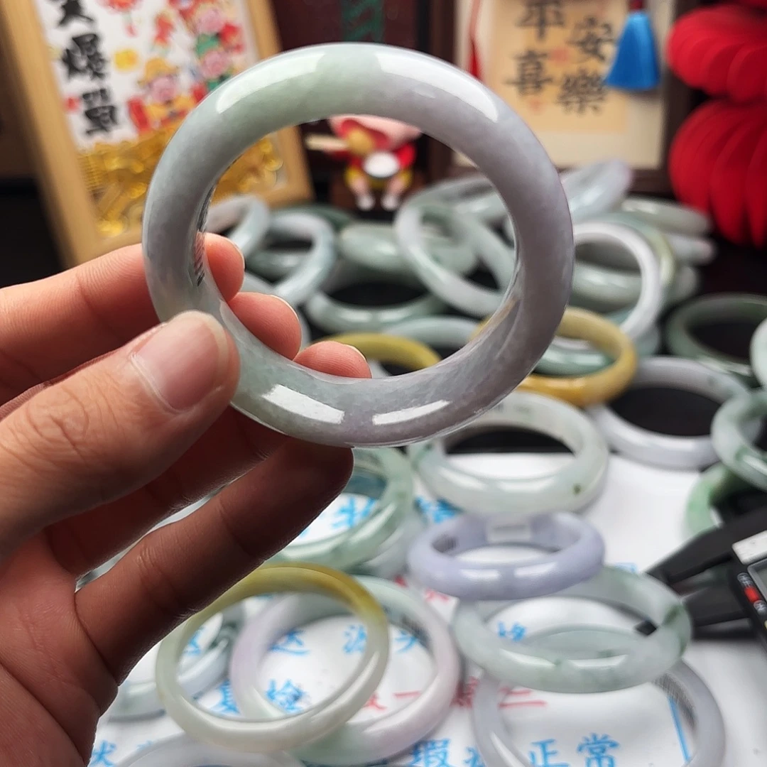 翡翠未镶嵌手镯52拍6单 60