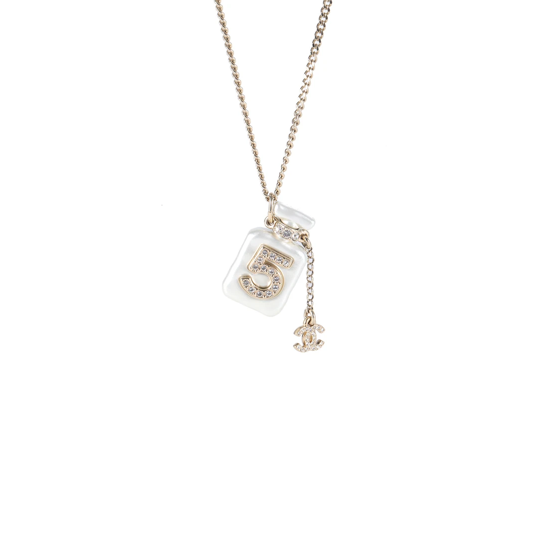 99新 Chanel/香奈儿 活动-300【念念】 双C小logo吊坠 项链 金色