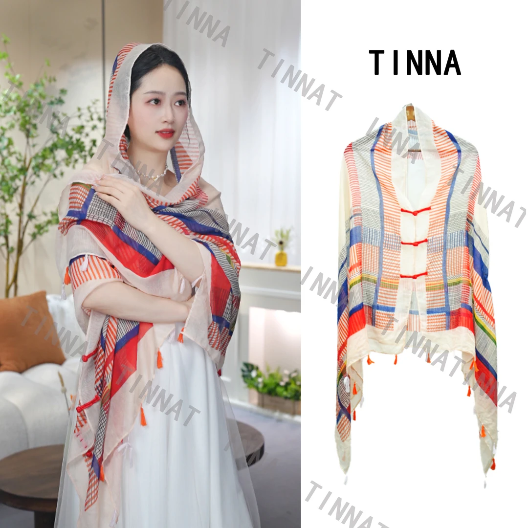 旅游出行户外薄款丝巾头巾遮阳披风百搭夏季披肩旅游必备款防晒