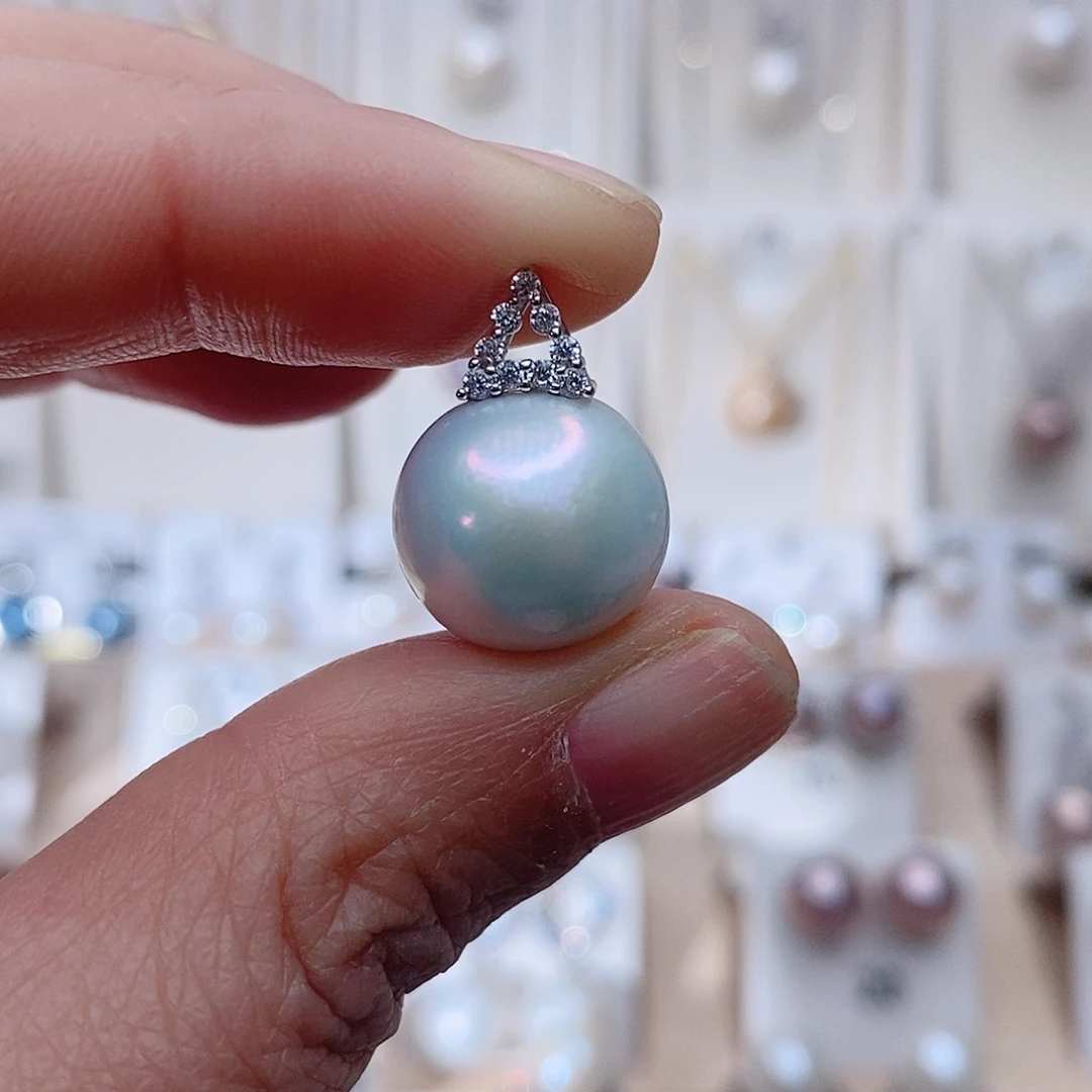 颈饰银S925镶嵌淡水珍珠