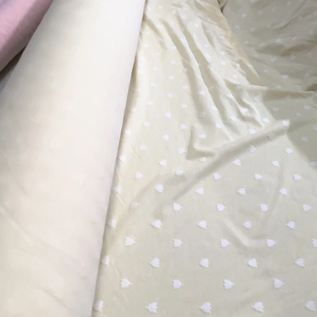 棉476号一米杏色提花锦棉