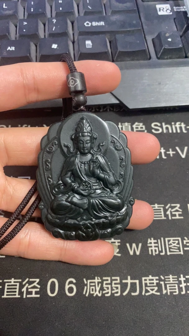 和田玉青玉观音牌