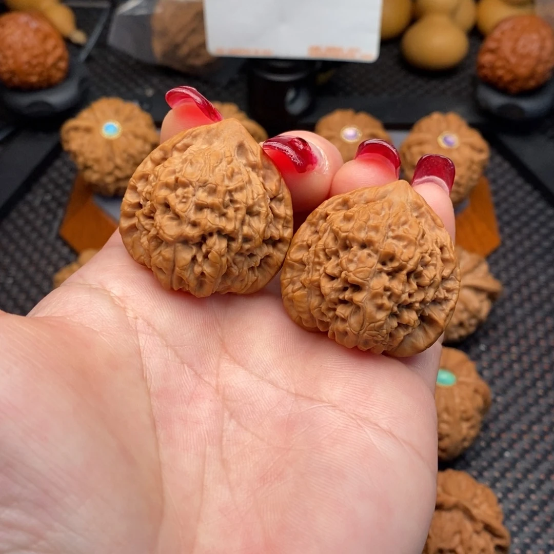 文玩核桃把件野生果小官帽35尺