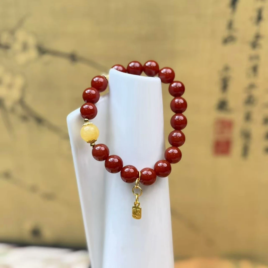 DM-1109-1.0单圈红玛瑙手链带福配饰