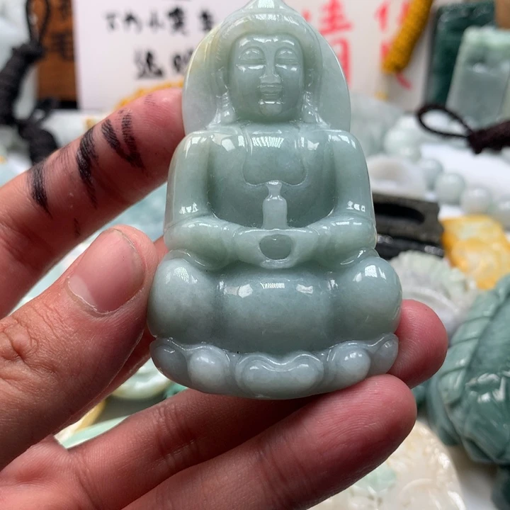 翡翠未镶嵌颈饰保真天然a货翡翠