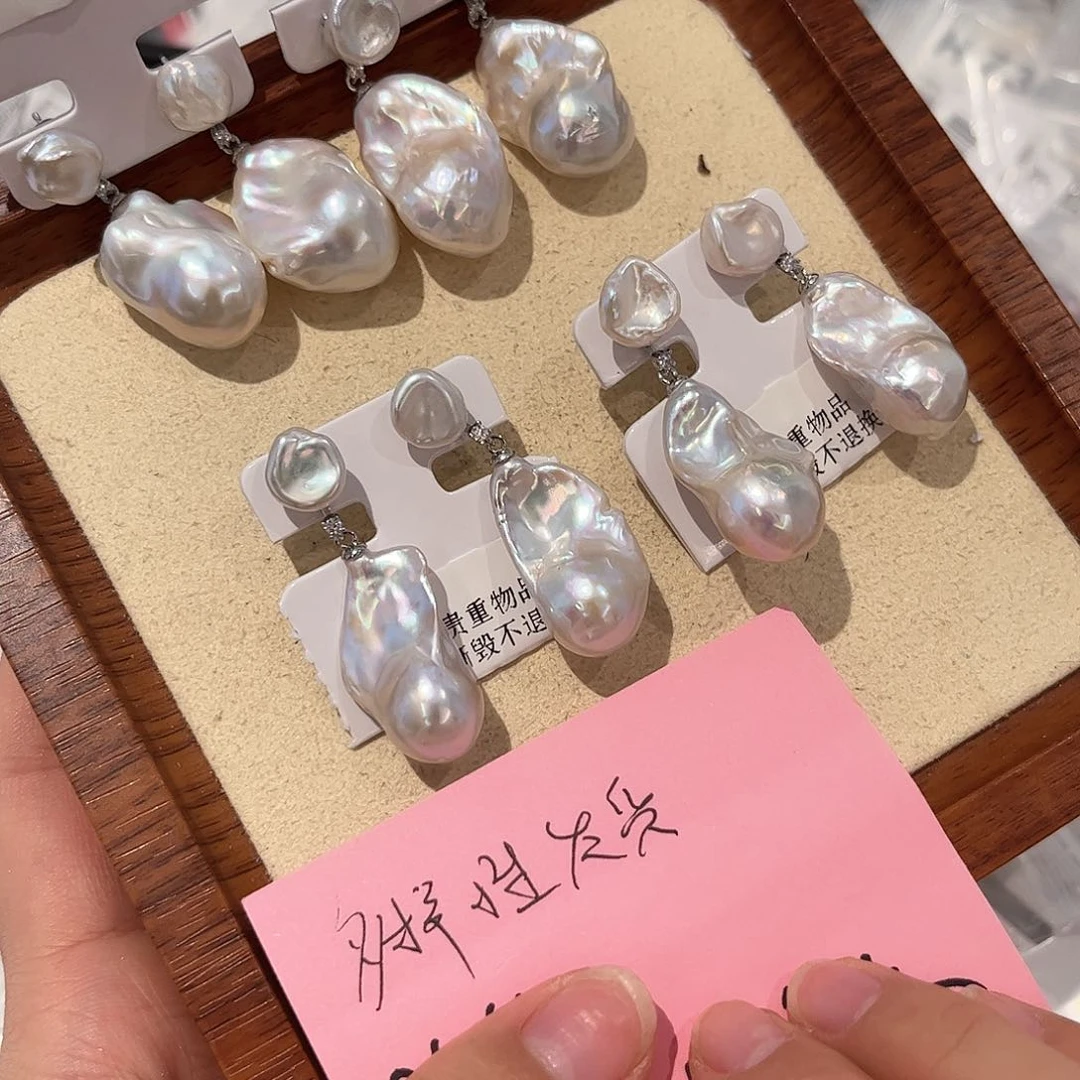 合金淡水珍珠耳饰