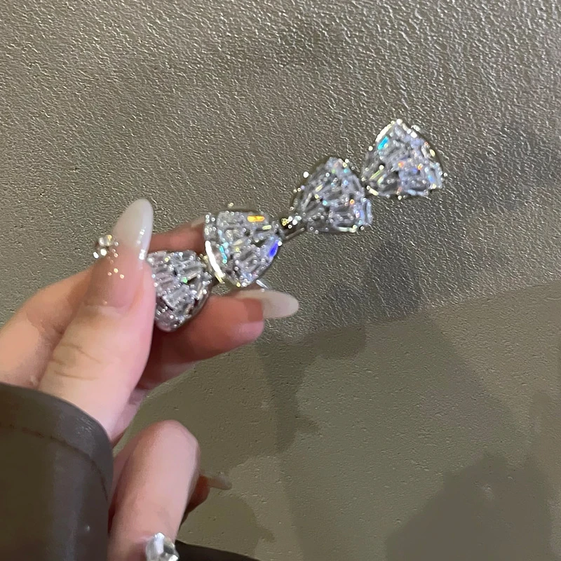 超闪锆石蝴蝶结发夹侧边高级感精致鸭嘴夹简约气质百搭刘海夹发饰