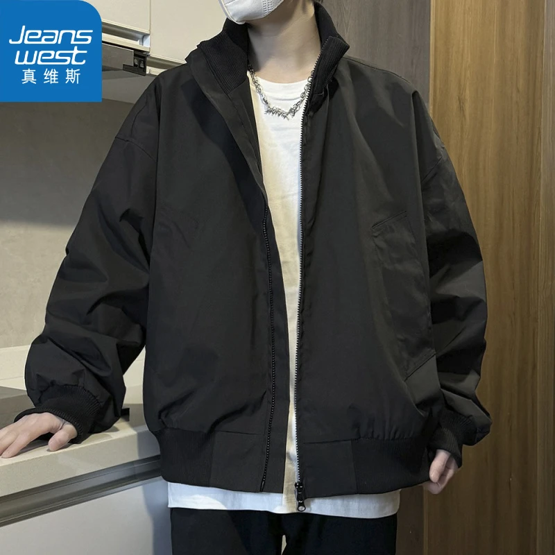 真维斯3工装外套男秋季bomber短款棒球服cleanfit正肩飞行员夹克