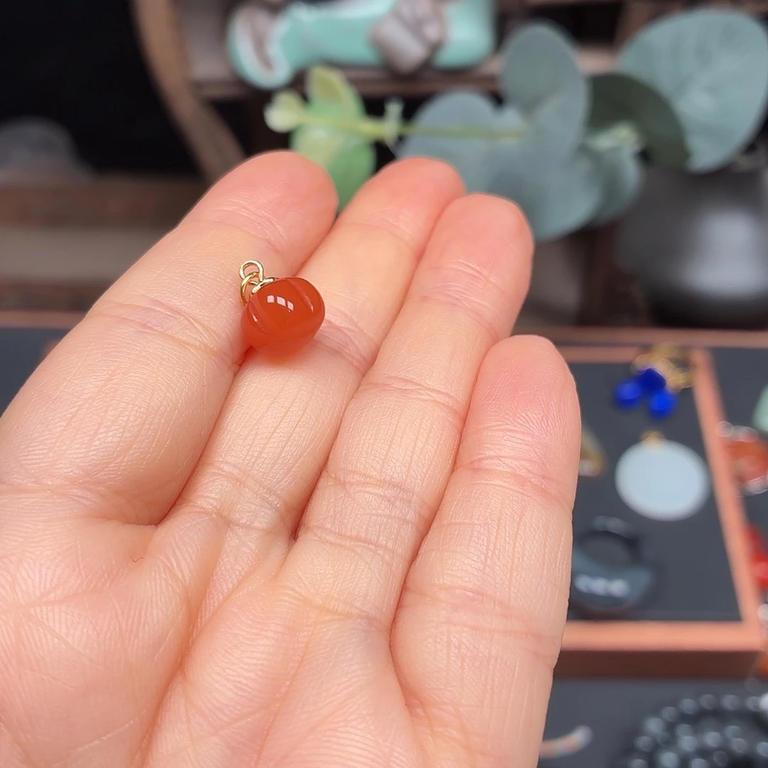 莉***君南红玛瑙银S925镶嵌颈饰