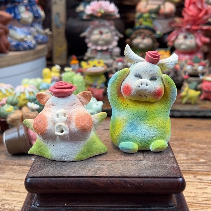 陶摆件小镇青花每日有新品