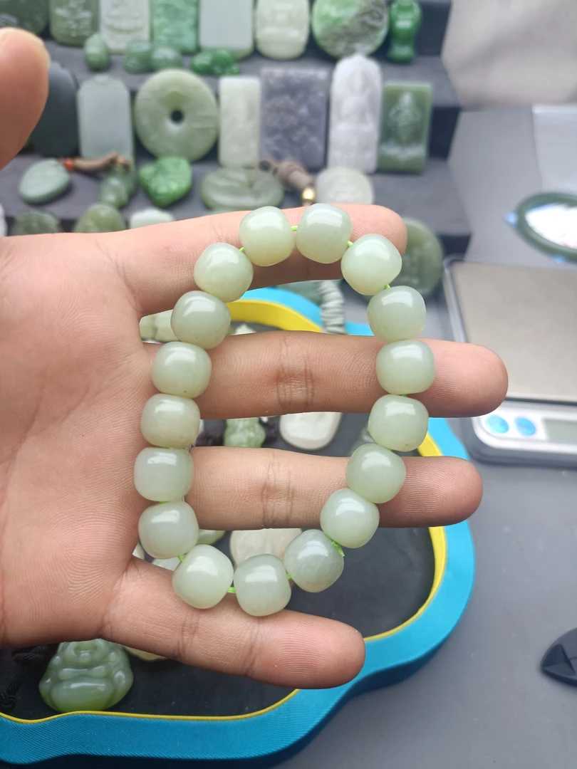 和田玉青海料清水卡12