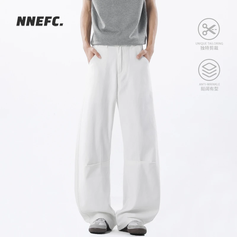 NNEFC白色百搭弯刀牛仔裤男士常规美式潮牌高街vibe显瘦牛仔裤