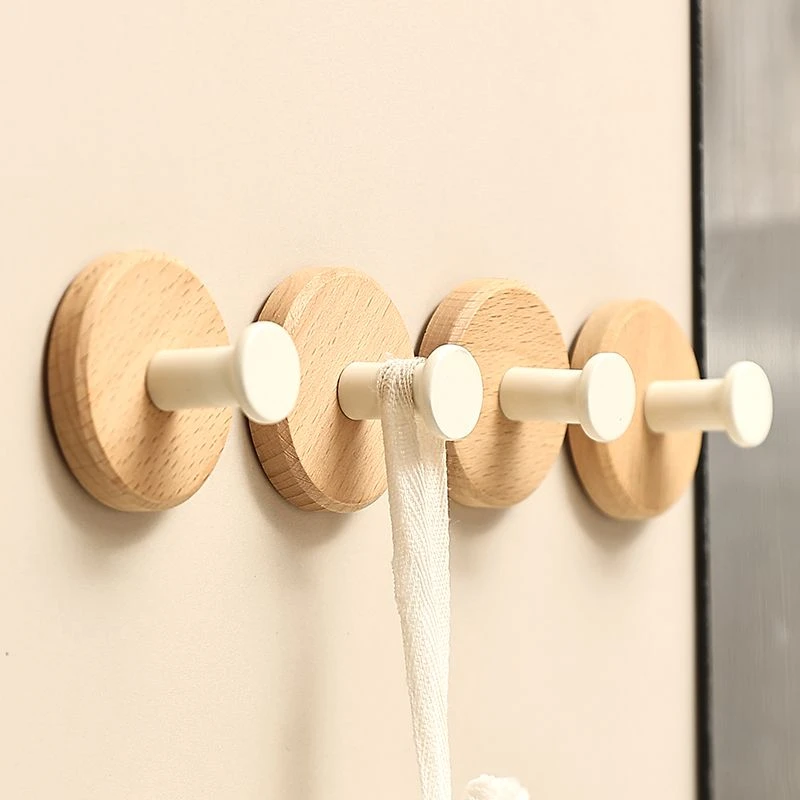奶油风挂钩强力粘胶免打孔进门玄关浴室门后毛巾衣服衣帽挂衣钩子