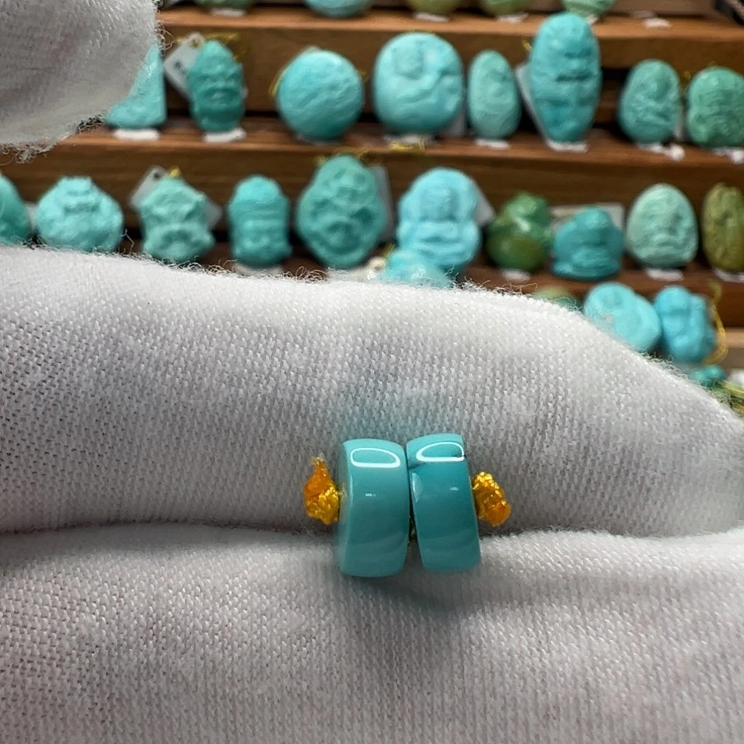 绿松石未镶嵌直切珠8mm