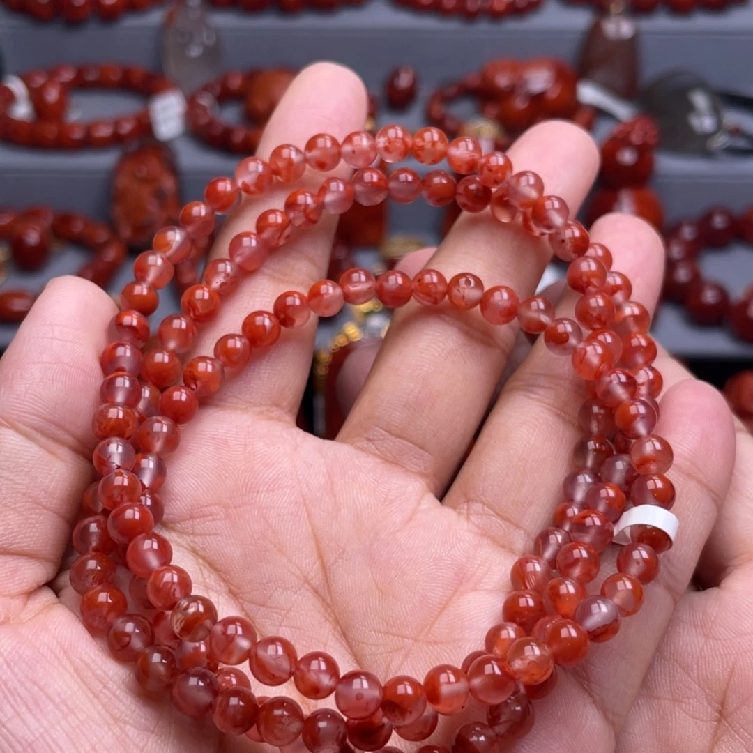 南红玛瑙未镶嵌珠宝奇石单圈5.8mm