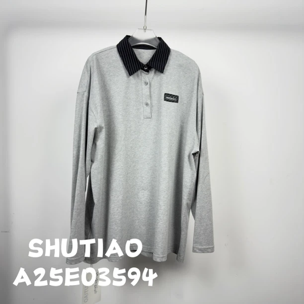 【SHUTIAO】2025夏季：新款小众设计款T恤A25E03594