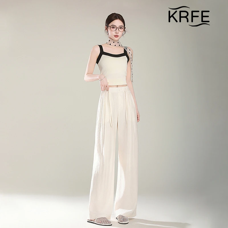 KRFE 2025新款夏季轻薄&时尚宽松阔腿裤-冰感时尚裤