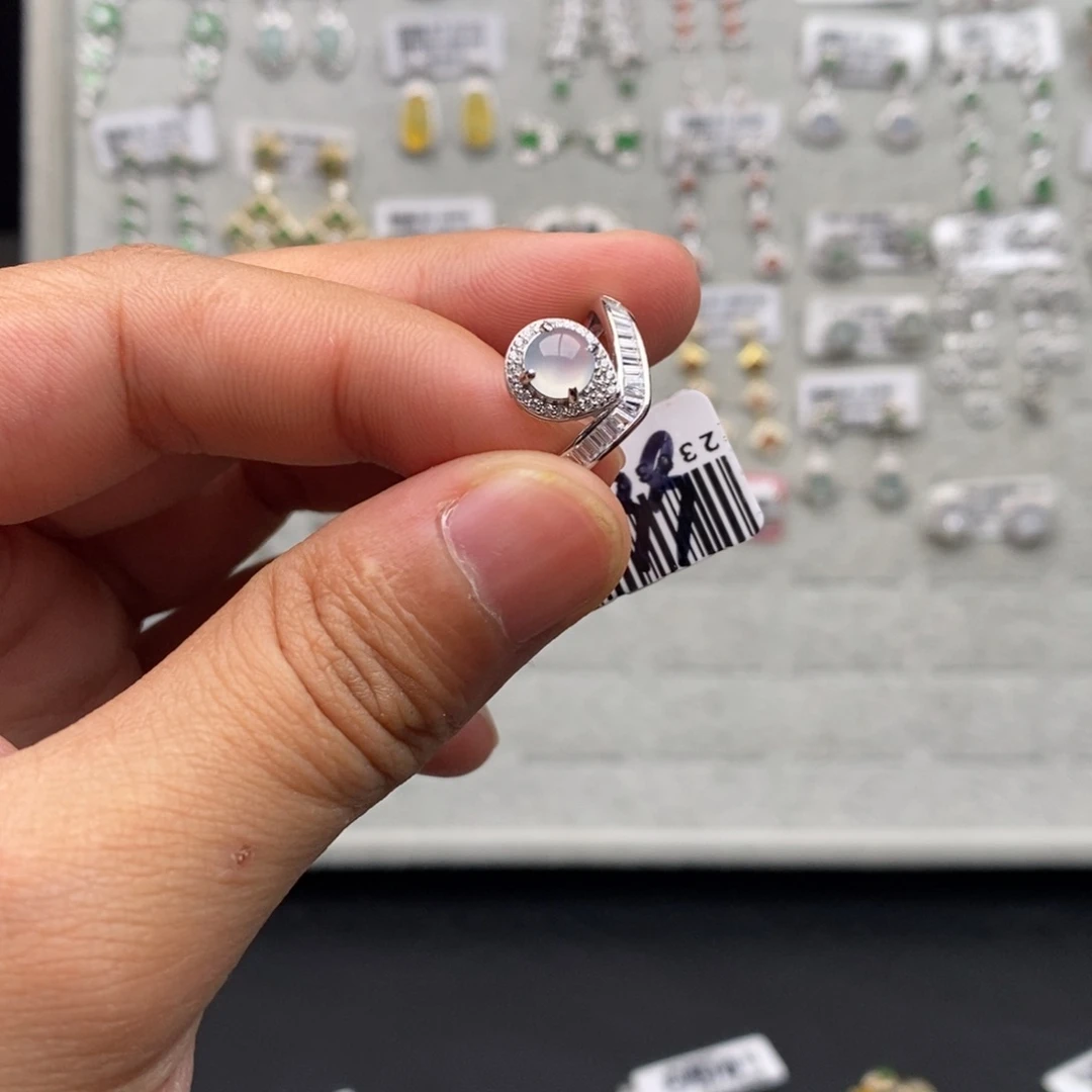 翡翠银S925镶嵌戒指