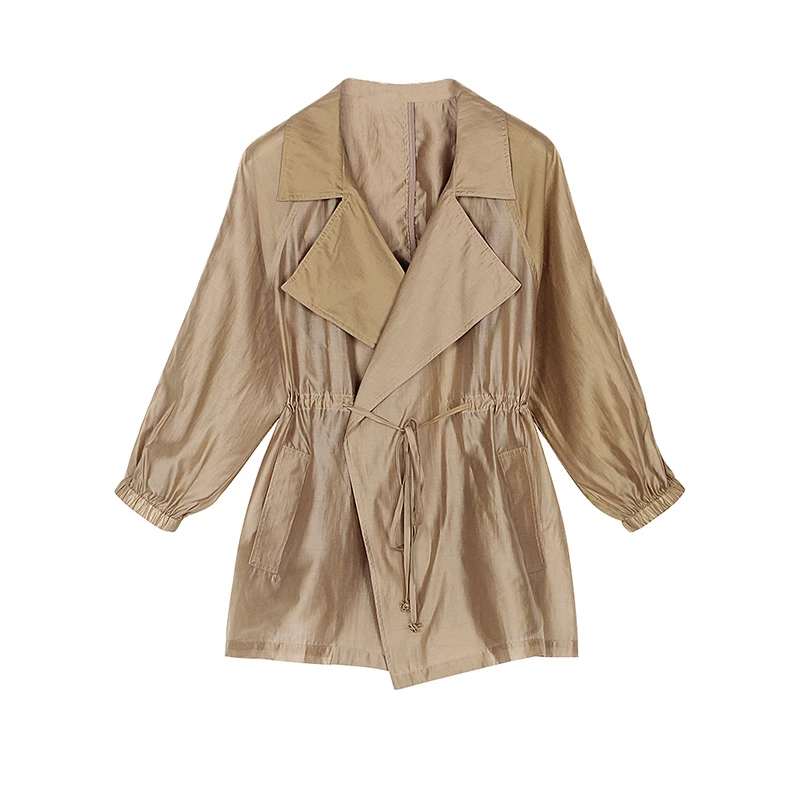 薄款宽松防晒服空气感风衣抽绳收腰休闲外套130005