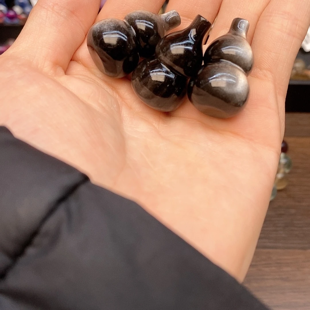 水晶手链未镶嵌21银曜石葫芦