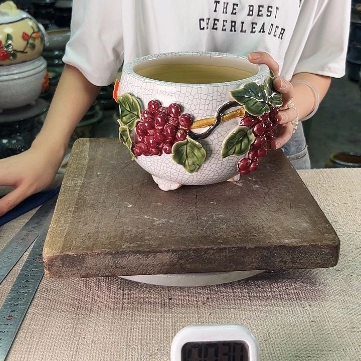 金***行泳坤堂石湾盆陶瓷