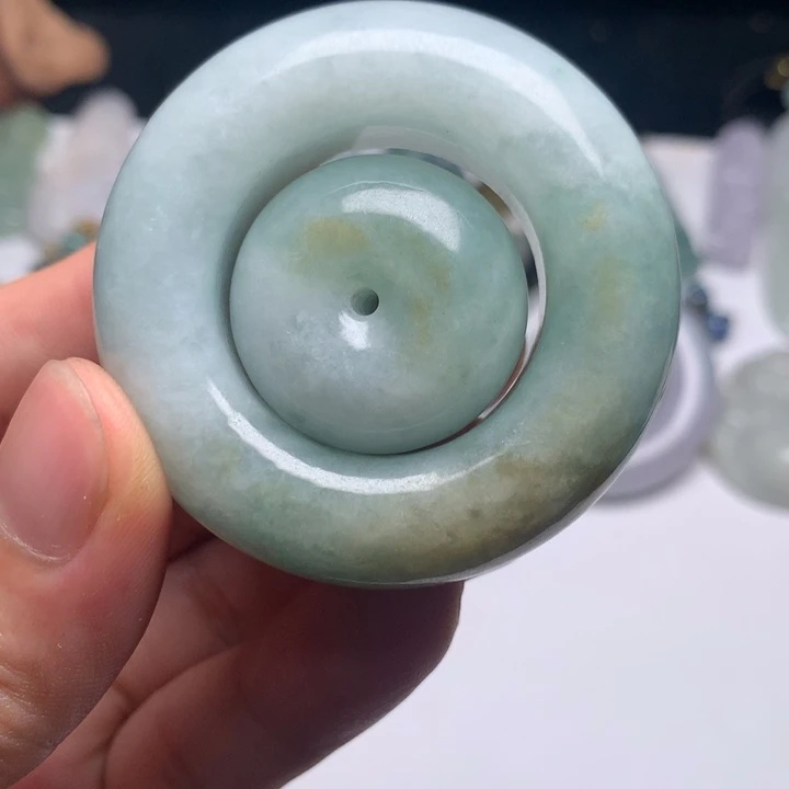 翡翠未镶嵌颈饰子母扣28