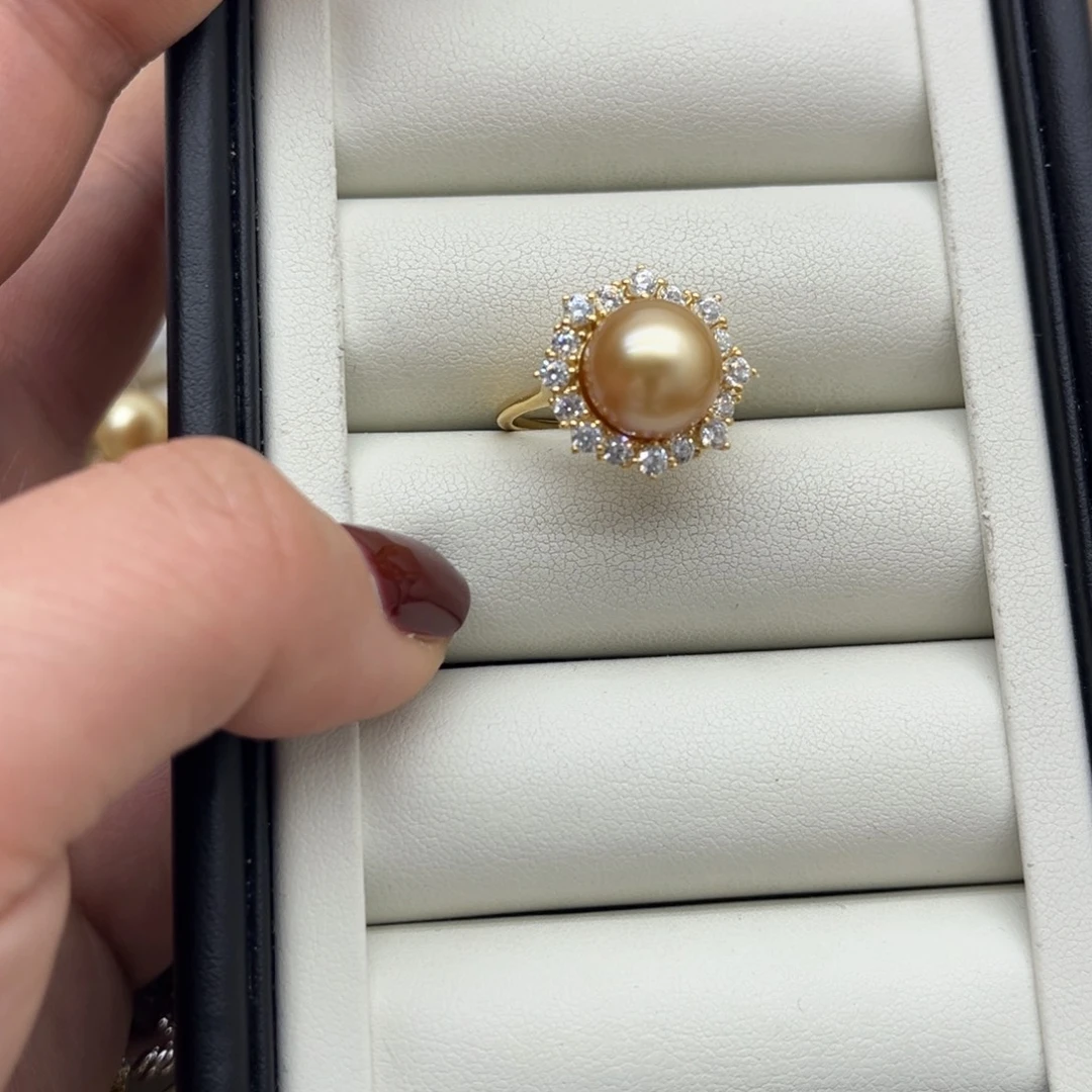 海水珍珠戒指银S925镶嵌