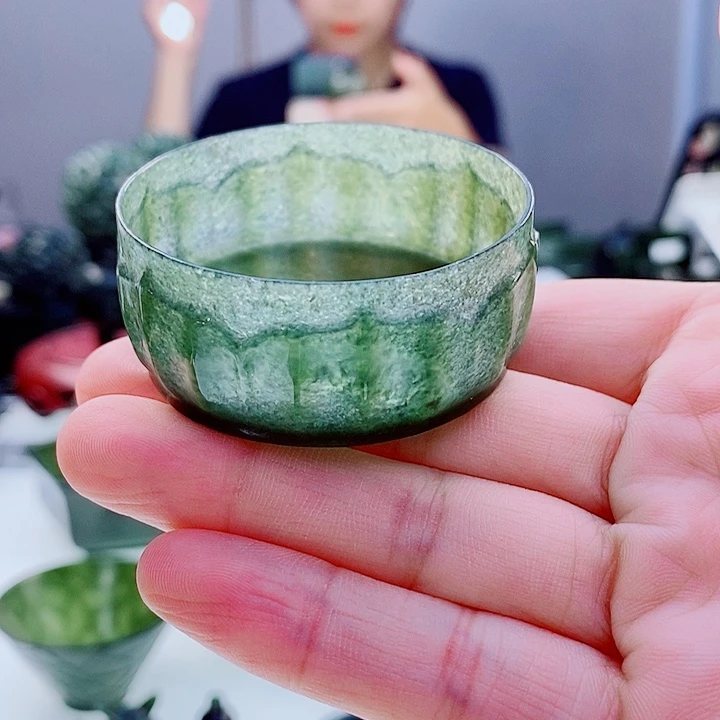 能***鹿未镶嵌和田玉（青玉）把件微瑕