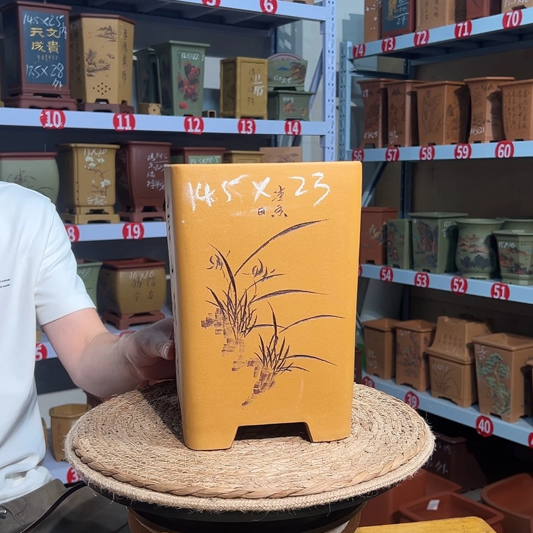 天心紫砂手工花盆