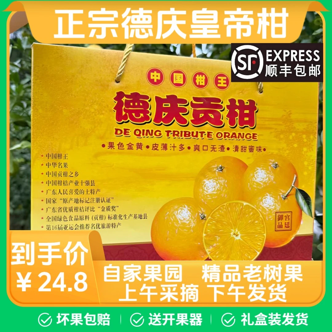 【顺丰包邮】广东德庆皇帝柑贡柑新鲜采摘现发当季水果礼盒装