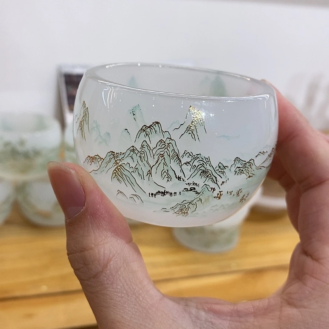 手工艺品琉璃千里江山客杯