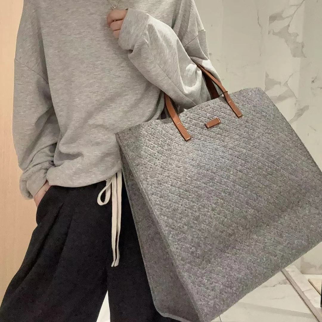 95新 GUCCI/古驰 【蕾】 1NM407 灰色托特手拎包