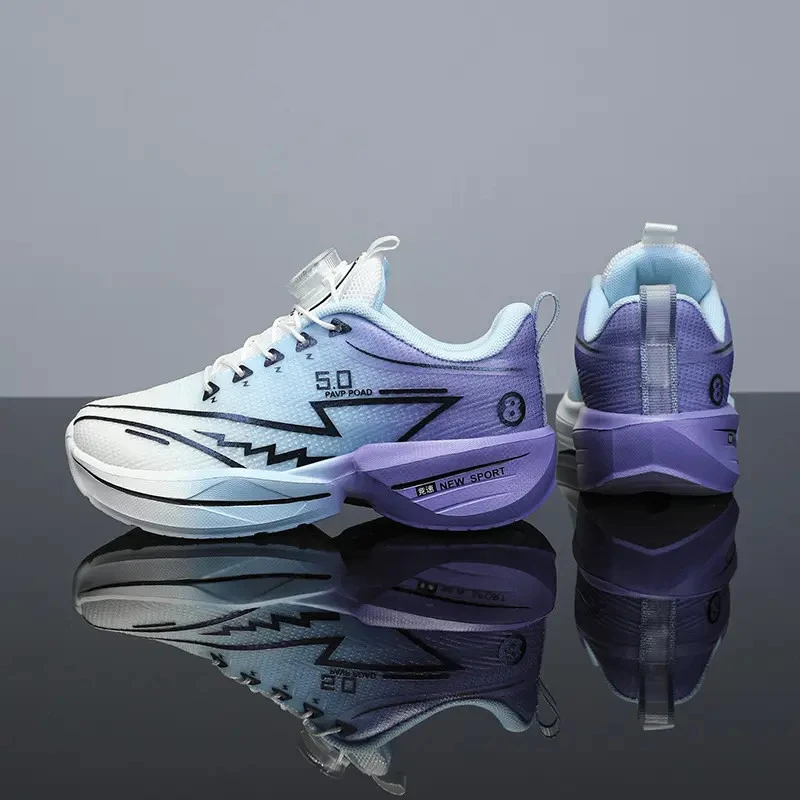 美克儿童单网旋转纽扣减震跑步鞋夏季透气青少年学生大童运动鞋