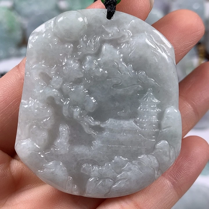 颈饰未镶嵌翡翠山水福利