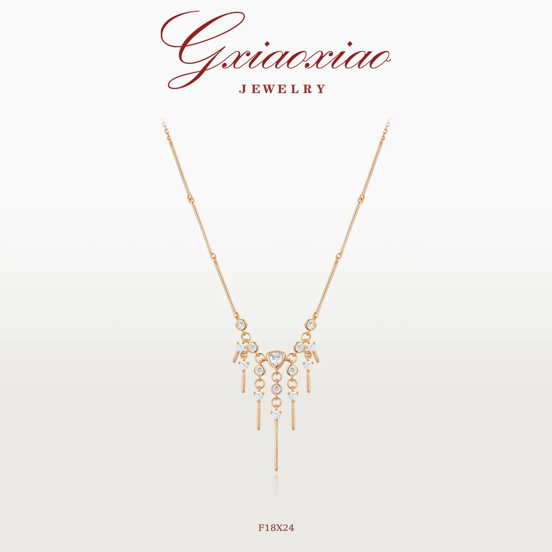 G XIAOXIAO 镀K金【幻彩星垂】时尚高级感百搭项链 F18X24 F18X25