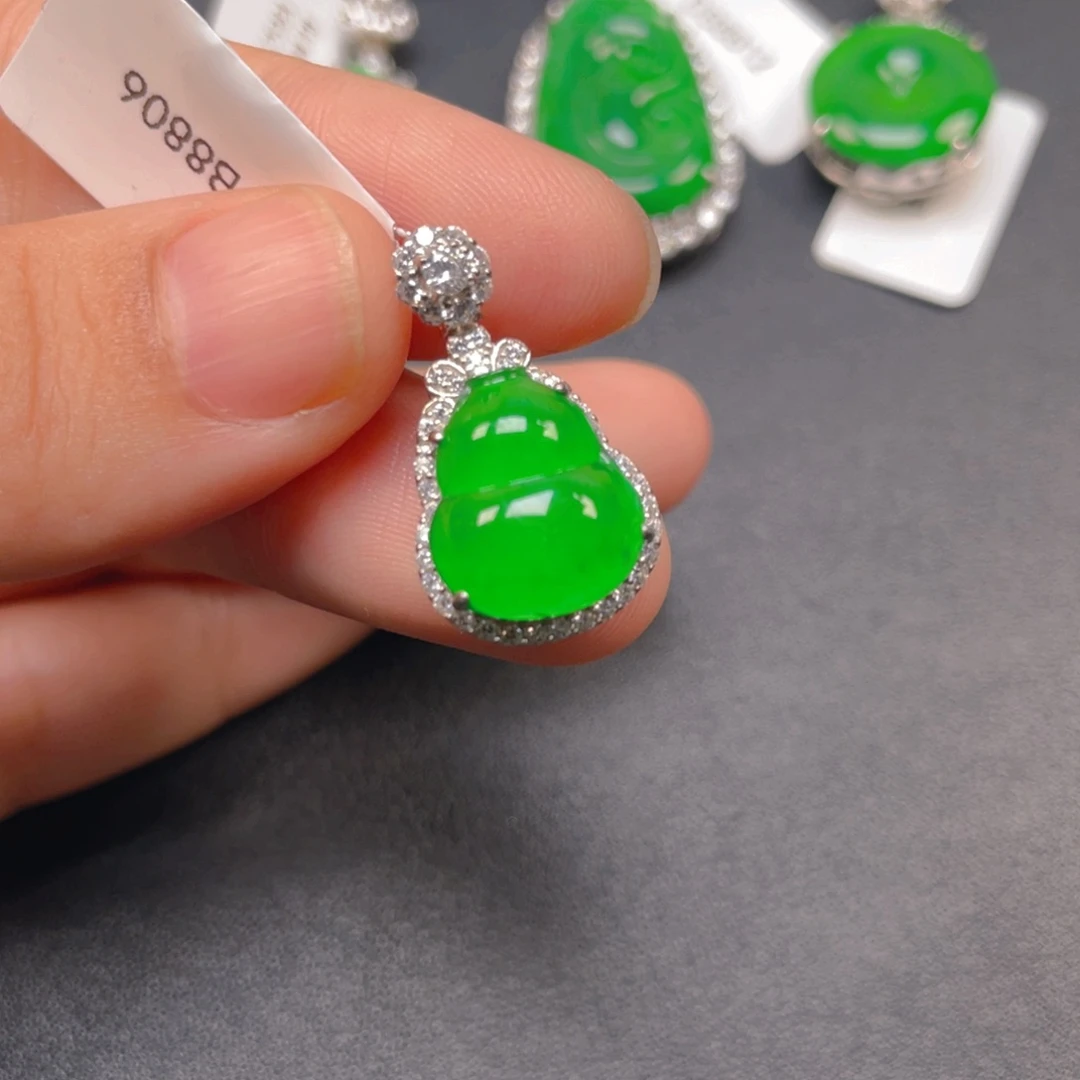 翡翠银S925镶嵌吊坠(不含链)