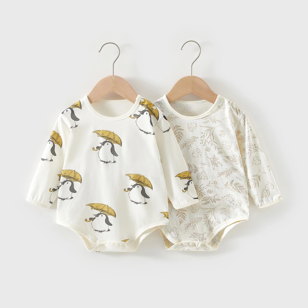 婴儿包屁衣夏季薄款爬服夏装宝宝长袖三角哈衣