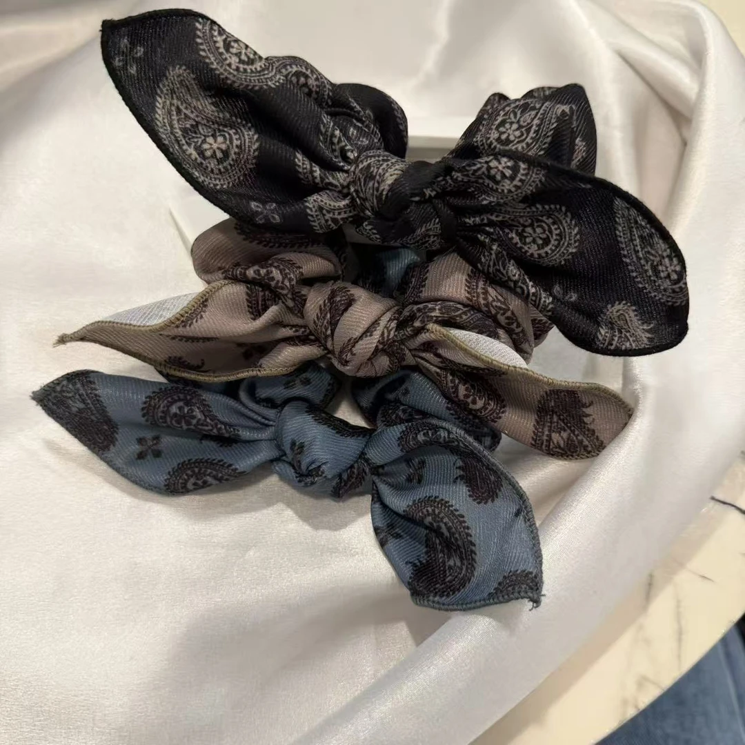 韩国 气质 小众 ins 手工 腰果花 蝴蝶结 发圈K684