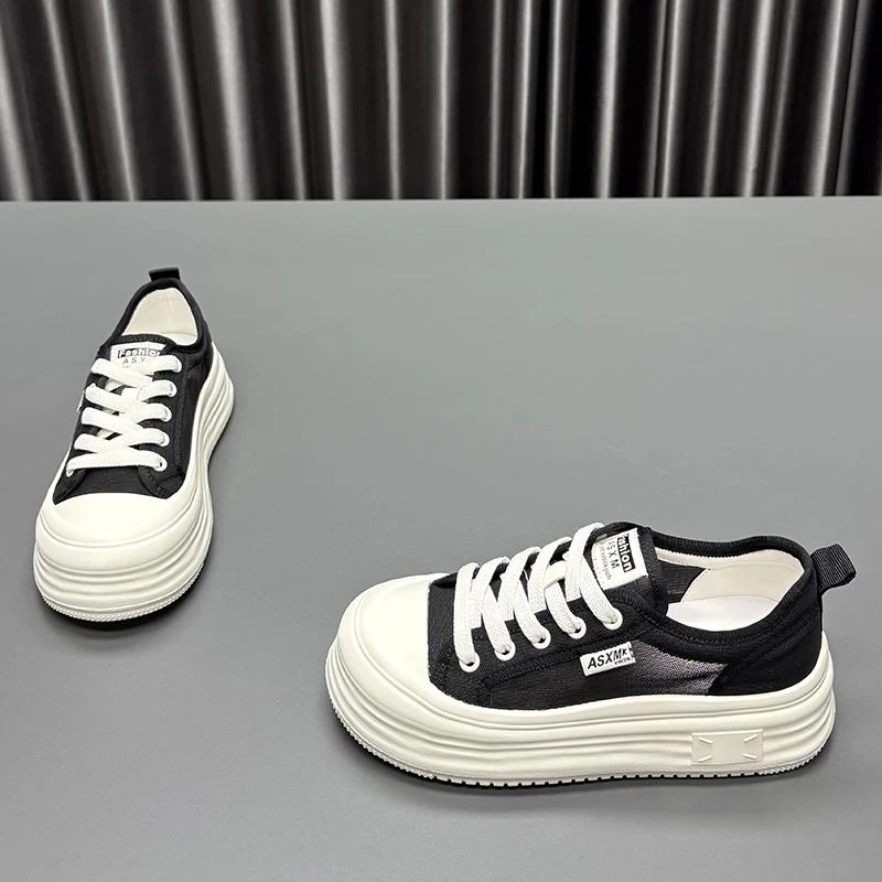 真皮网面小白鞋女2025夏季新款镂空圆头薄款透气防滑休闲运动板鞋