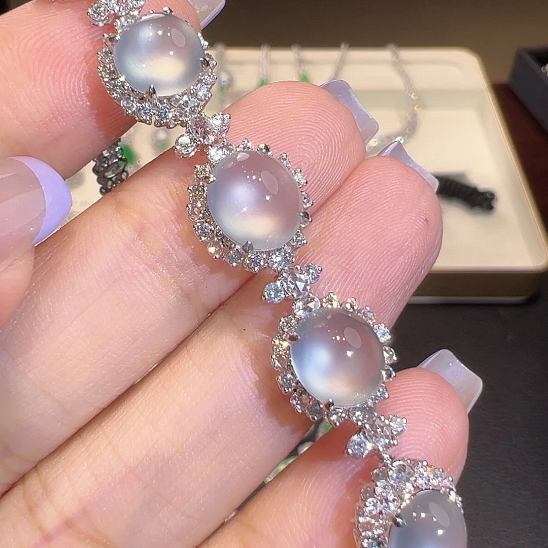 翡翠18K金镶嵌手链翡翠